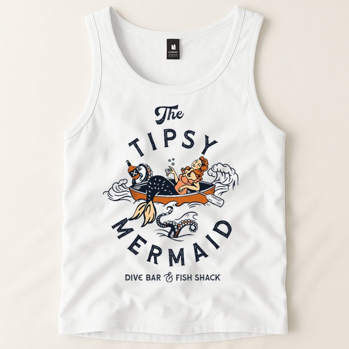 Tipsy Mermaid Dive Bar Cute Retro Pinup Tank Top