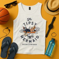 Tipsy Mermaid Dive Bar Cute Retro Pinup Tank Top