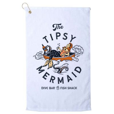 Tipsy Mermaid Dive Bar Cute Retro Pinup Golf Towel