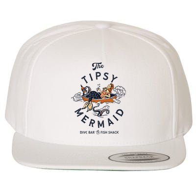 Tipsy Mermaid Dive Bar Cute Retro Pinup Wool Snapback Cap