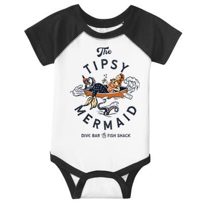 Tipsy Mermaid Dive Bar Cute Retro Pinup Infant Baby Jersey Bodysuit
