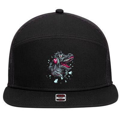 Trex Monster DJ Headphone Breakthrough 7 Panel Mesh Trucker Snapback Hat