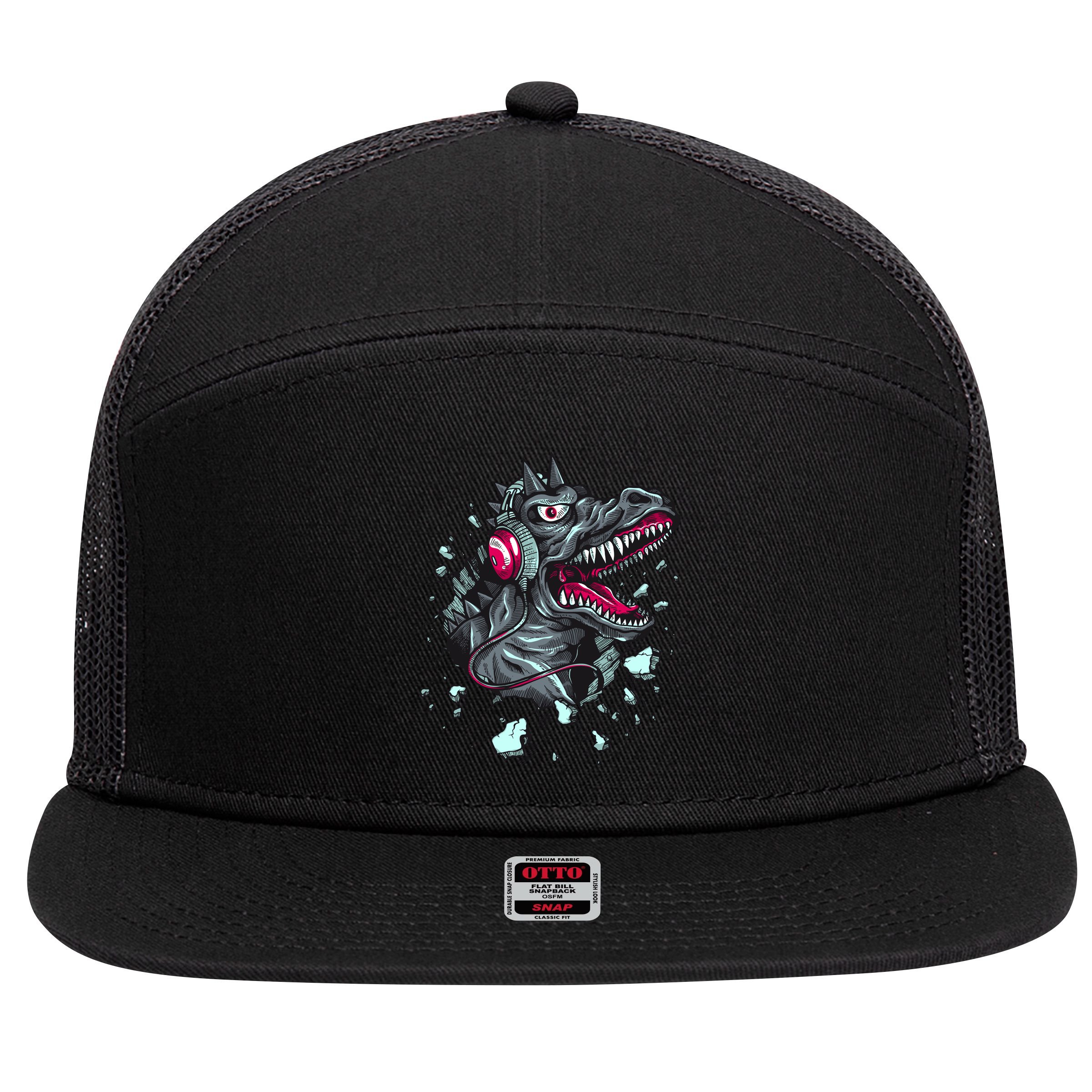 Trex Monster DJ Headphone Breakthrough 7 Panel Mesh Trucker Snapback Hat