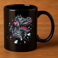 Trex Monster DJ Headphone Breakthrough 11oz C Handle Ceramic Mug