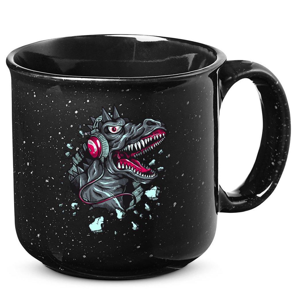 Trex Monster DJ Headphone Breakthrough 15oz Campfire Ceramic Mug