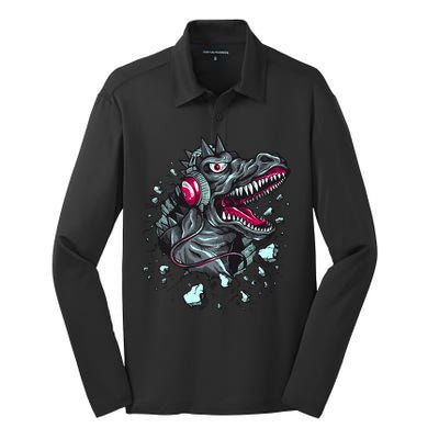 Trex Monster DJ Headphone Breakthrough Silk Touch Performance Long Sleeve Polo