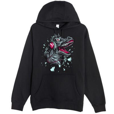 Trex Monster DJ Headphone Breakthrough Premium Pullover Hoodie