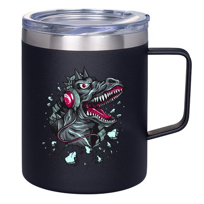 Trex Monster DJ Headphone Breakthrough 12oz Stainless Steel Coffee Mug