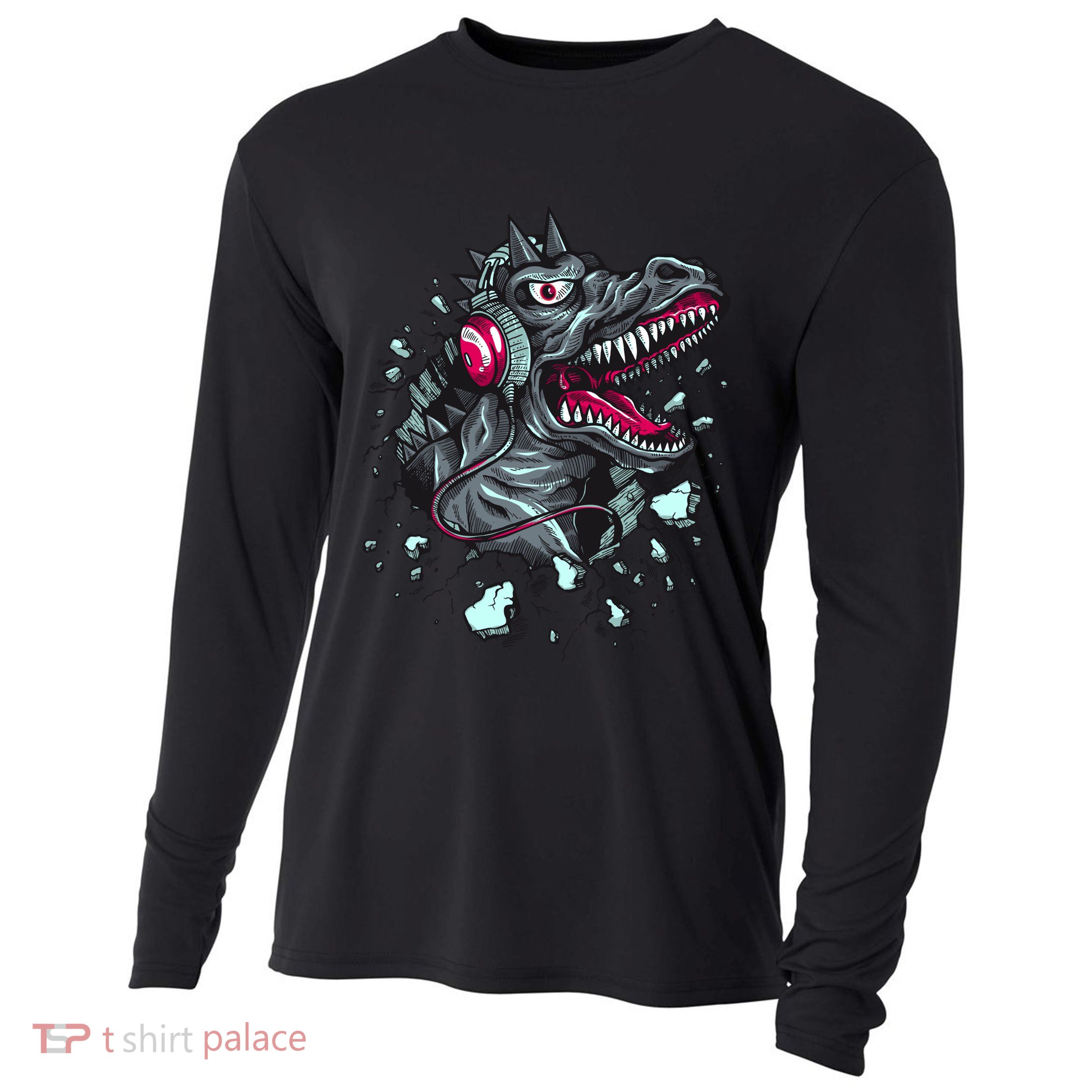 Trex Monster DJ Headphone Breakthrough Cooling Performance Long Sleeve Crew