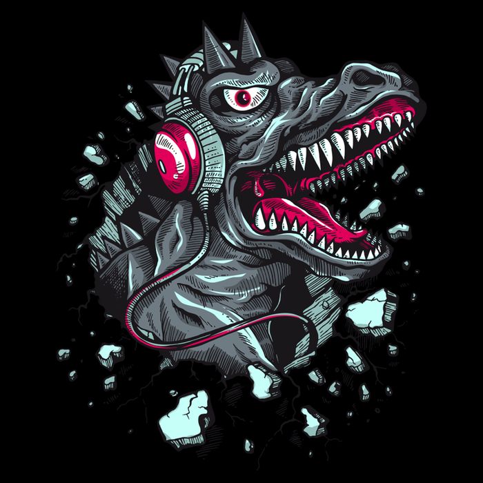 Trex Monster DJ Headphone Breakthrough Womens Tank Top