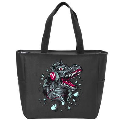 Trex Monster DJ Headphone Breakthrough Zip Tote Bag