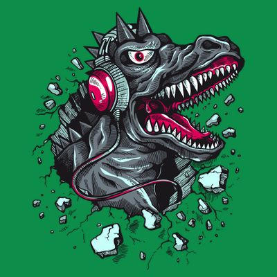 Trex Monster DJ Headphone Breakthrough T-Shirt