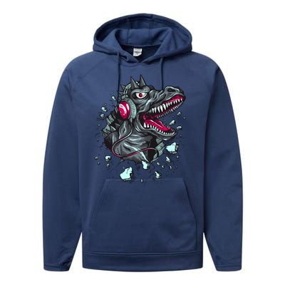 Trex Monster DJ Headphone Breakthrough Performance Fleece Hoodie