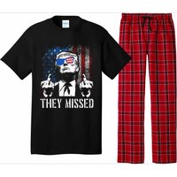 They Missed Donald Trump Shot Trump 2024 Us American Flag Pajama Set