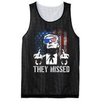 They Missed Donald Trump Shot Trump 2024 Us American Flag Mesh Reversible Basketball Jersey Tank