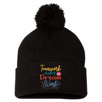 Teamwork Make Dreams Work Png Pom Pom 12in Knit Beanie