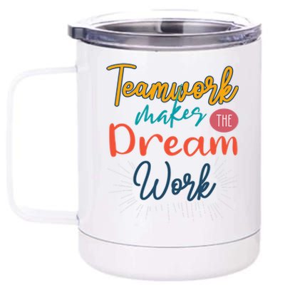 Teamwork Make Dreams Work Png 12 oz Stainless Steel Tumbler Cup