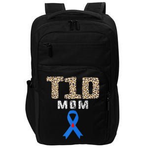 T1D Mom Diabetes Awareness Ribbon Insulin Mother day Leopard Impact Tech Backpack