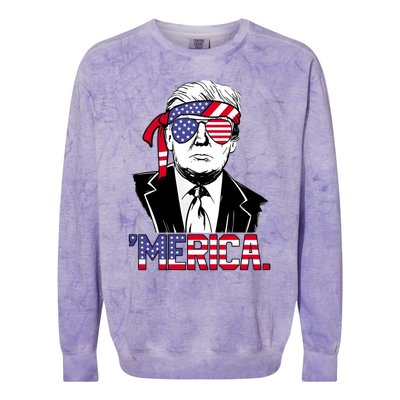 Trump Merica Donald Trump Meaningful Gift Colorblast Crewneck Sweatshirt