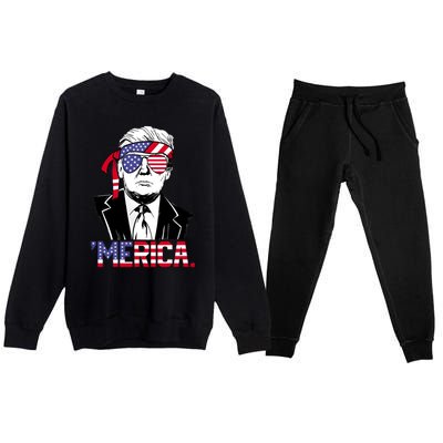 Trump Merica Donald Trump Meaningful Gift Premium Crewneck Sweatsuit Set