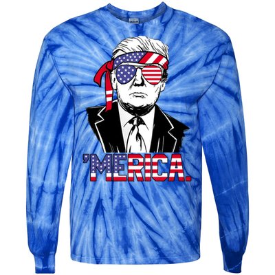 Trump Merica Donald Trump Meaningful Gift Tie-Dye Long Sleeve Shirt