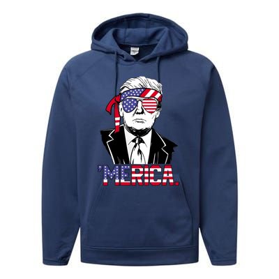 Trump Merica Donald Trump Meaningful Gift Performance Fleece Hoodie