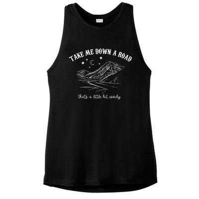 Take Me Down A Road ThatS A Little Bit Windy Ladies PosiCharge Tri-Blend Wicking Tank