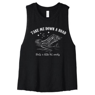 Take Me Down A Road ThatS A Little Bit Windy Women's Racerback Cropped Tank