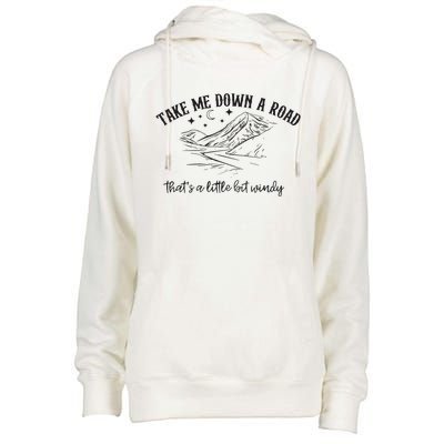 Take Me Down A Road Womens Funnel Neck Pullover Hood