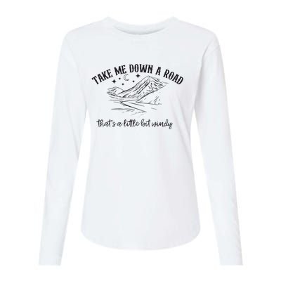 Take Me Down A Road Womens Cotton Relaxed Long Sleeve T-Shirt