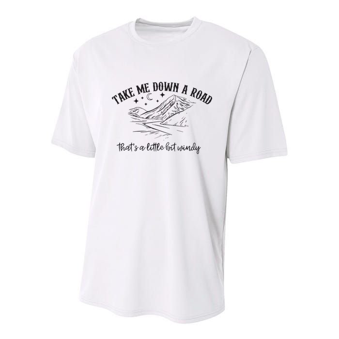 Take Me Down A Road Youth Performance Sprint T-Shirt