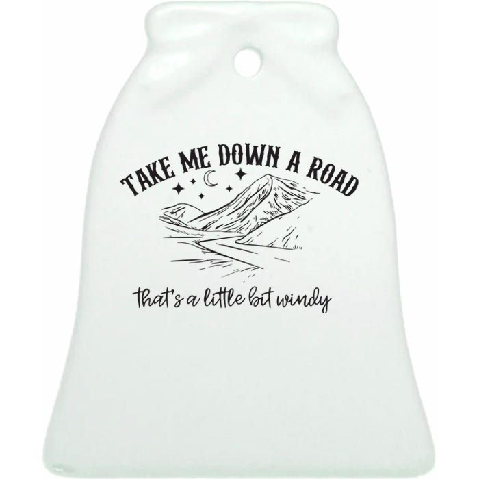 Take Me Down A Road Ceramic Bell Ornament