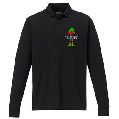 The Military Elf Group Matching Family Christmas Performance Long Sleeve Polo