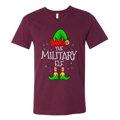 The Military Elf Group Matching Family Christmas V-Neck T-Shirt