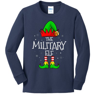 The Military Elf Group Matching Family Christmas Kids Long Sleeve Shirt