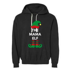 The Mama Elf Christmas Elves Santa Matching Family Gift Garment-Dyed Fleece Hoodie