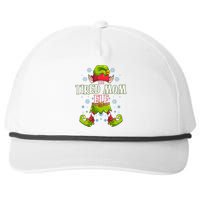 Tired Mom Elf Matching Family Group Christmas Party Snapback Five-Panel Rope Hat