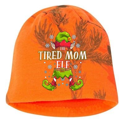 Tired Mom Elf Matching Family Group Christmas Party Kati - Camo Knit Beanie