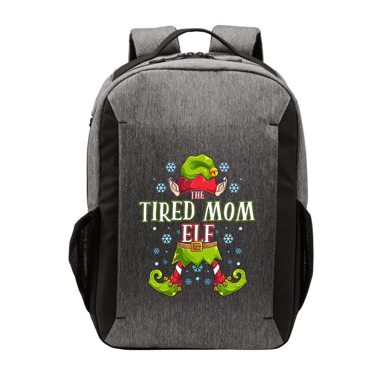 Tired Mom Elf Matching Family Group Christmas Party Vector Backpack