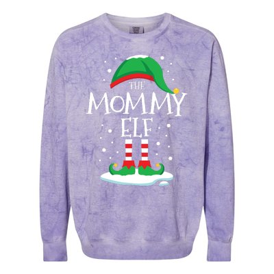 The Mommy Elf Christmas Family Matching Xmas Mom Group Funny Colorblast Crewneck Sweatshirt