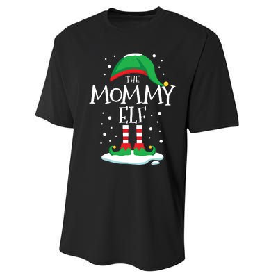 The Mommy Elf Christmas Family Matching Xmas Mom Group Funny Performance Sprint T-Shirt