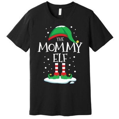 The Mommy Elf Christmas Family Matching Xmas Mom Group Funny Premium T-Shirt