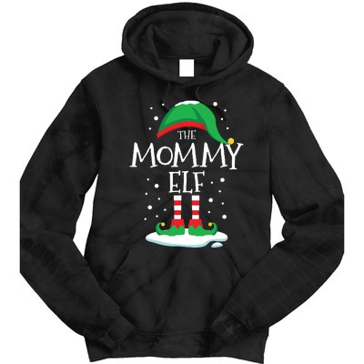 The Mommy Elf Christmas Family Matching Xmas Mom Group Funny Tie Dye Hoodie