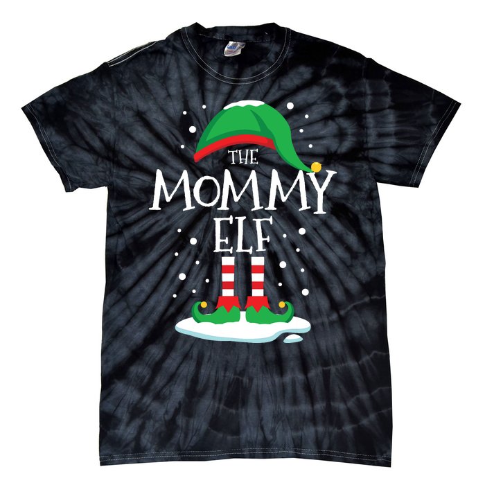 The Mommy Elf Christmas Family Matching Xmas Mom Group Funny Tie-Dye T-Shirt