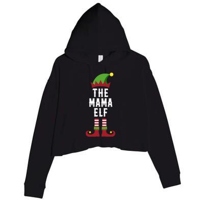 The Mama Elf Christmas Funny Gift For Mom Mum Or Mother Cute Gift Crop Fleece Hoodie