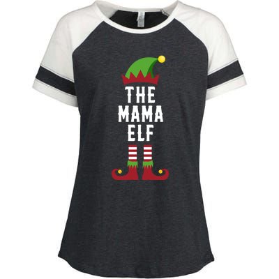 The Mama Elf Christmas Funny Gift For Mom Mum Or Mother Cute Gift Enza Ladies Jersey Colorblock Tee