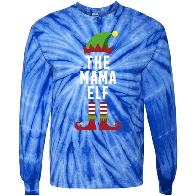 The Mama Elf Christmas Funny Gift For Mom Mum Or Mother Cute Gift Tie-Dye Long Sleeve Shirt