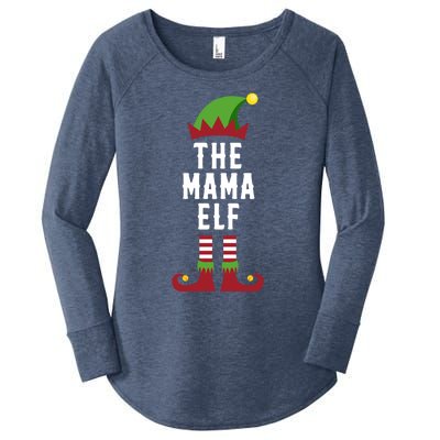 The Mama Elf Christmas Funny Gift For Mom Mum Or Mother Cute Gift Women's Perfect Tri Tunic Long Sleeve Shirt