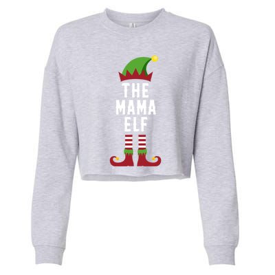 The Mama Elf Christmas Funny Gift For Mom Mum Or Mother Cute Gift Cropped Pullover Crew