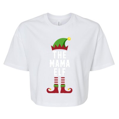 The Mama Elf Christmas Funny Gift For Mom Mum Or Mother Cute Gift Bella+Canvas Jersey Crop Tee